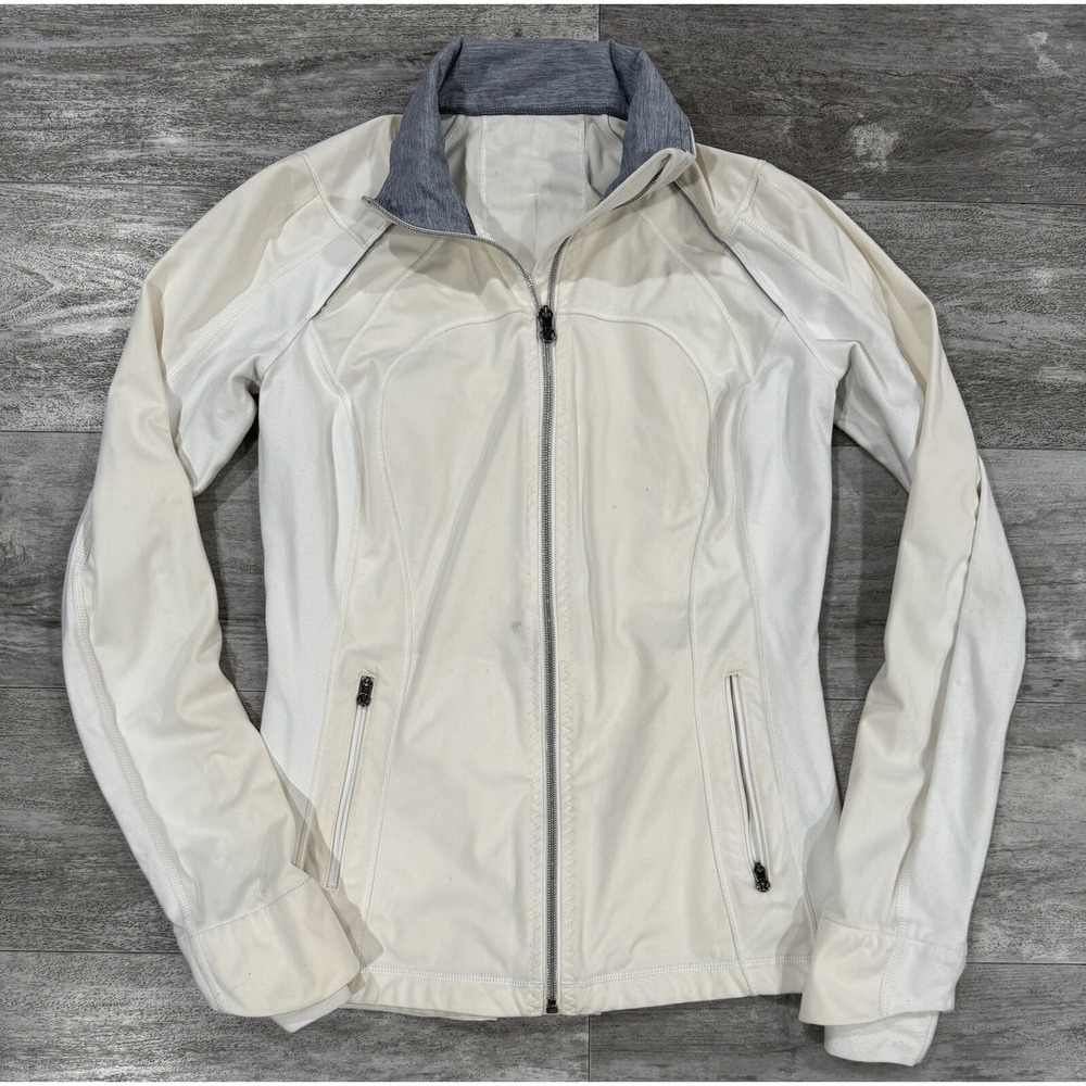 Lululemon Full Zip Reflective Detail Jacket Back Vent Running Womens 6 See Desc*